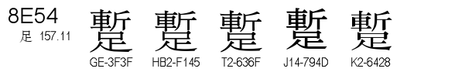 U+8E54